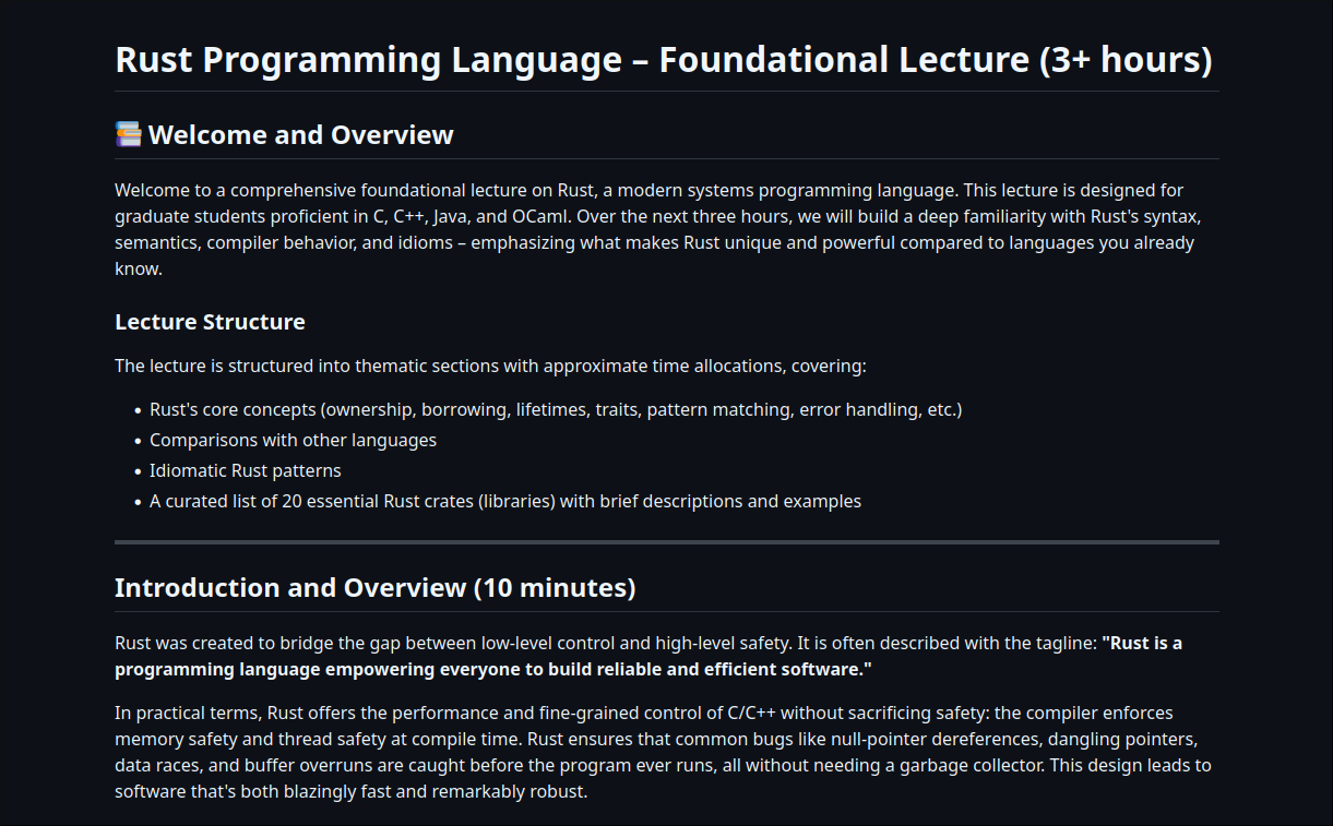 Slides from the Rust lecture